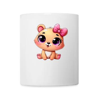 Cute Bow Bear - Adorable and Playful - Tasse - Weiß - Vorne