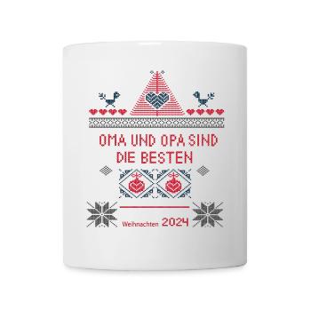 Weihnachten Oma und Opa sind die Besten - Tasse - Weiß - Vorne