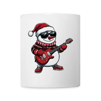 Snowman Christmas Guitar - Mug - white - Front