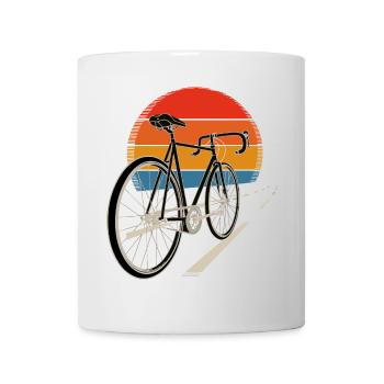 Balade à vélo au coucher du soleil - Mug blanc - blanc - Devant