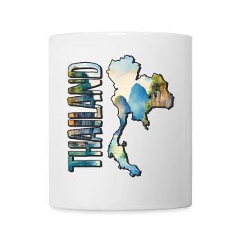 Watercolor Map Thailand - Mug - white - Front