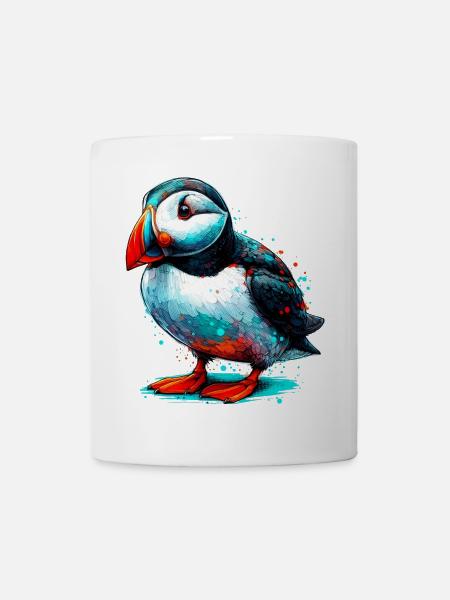 Papageitaucher - Tasse - Weiß