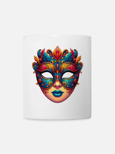 Karnevalsmaske in Venedig - Tasse - Weiß