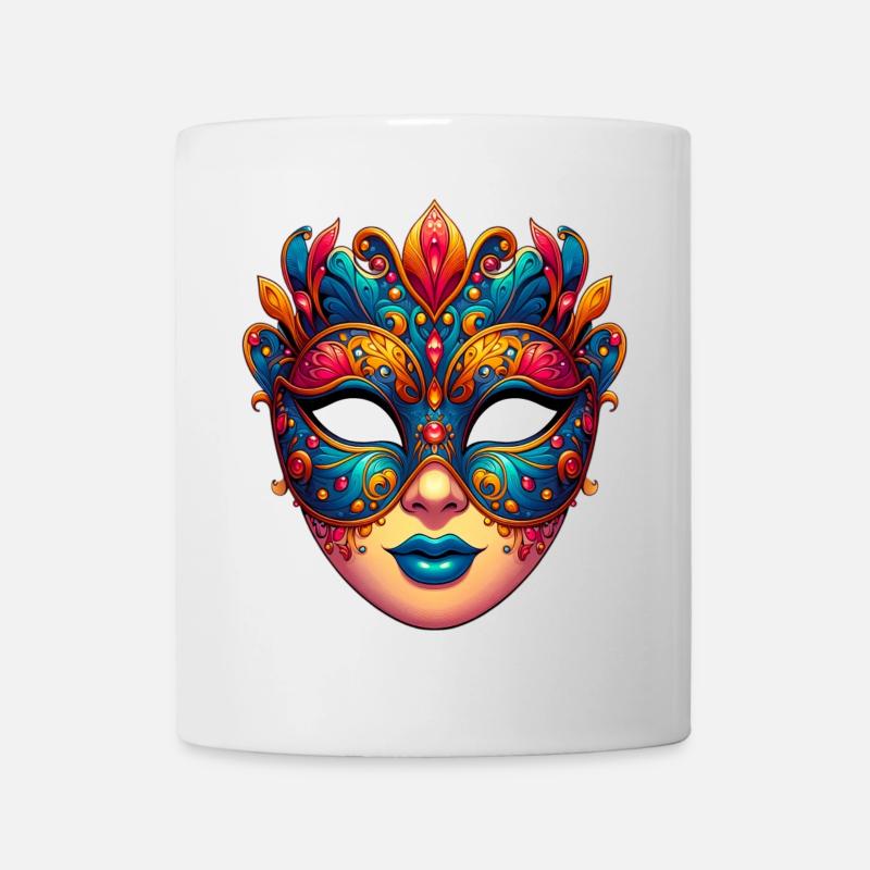 Karnevalsmaske in Venedig - Tasse - Weiß