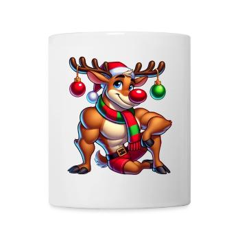 Weihnachts-Rentier Rudolf - Tasse - Weiß - Vorne