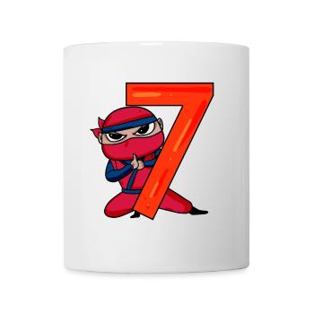 7th Birthday Motif Ninja - 7 years old - Mug - white - Front