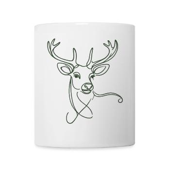 Drawn deer green - Mug - white - Front