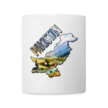Watercolor Map Pakistan - Mug - white - Front
