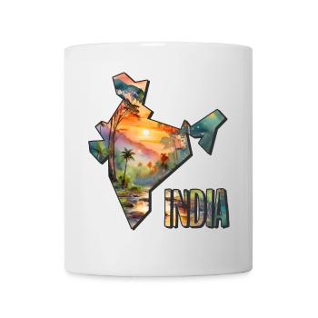 Watercolor Map India - Mug - white - Front