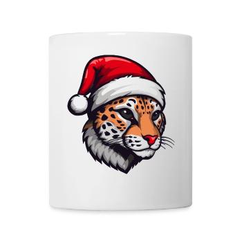 Portrait de Noël Tête de Guépard - Mug blanc - blanc - Devant