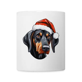 Doberman Dog Head Christmas Portrait - Mug - white - Front