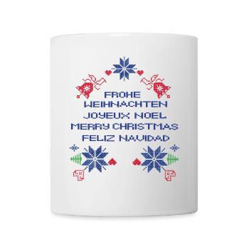 Frohe Weihnachten, Merry Christmas, Feliz Navidad, - Mug - white - Front