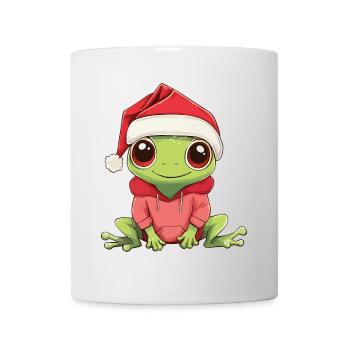 Frosch Weihnachten Süß Niedlich Xmas Weihnachtlich - Tasse - Weiß - Vorne