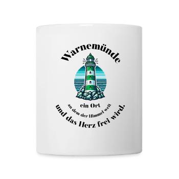 Warnemünde lighthouse ideal for Baltic Sea lovers. - Mug - white - Front