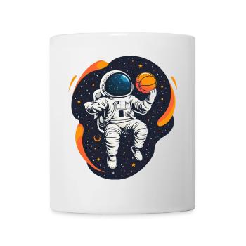 Astronaut Playing Basketball in Space - Fun design - Mug - white - Front
