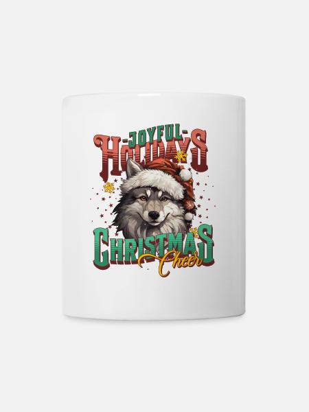 Loup de Noël - Mug blanc - blanc