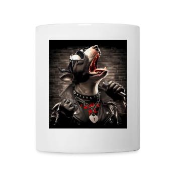 Singender Hund - Tasse - Weiß - Vorne