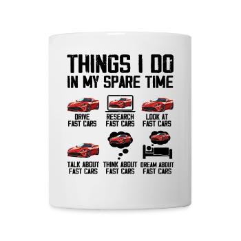 Dinge, die ich in meiner Freizeit mache Autoliebhaber - Tasse - Weiß - Vorne
