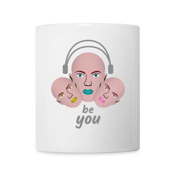 Be You Kussmund Kopfhörer Geschenk - Tasse - Weiß - Vorne