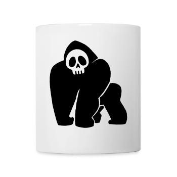 Crâne de gorille noir - Mug blanc - blanc - Devant