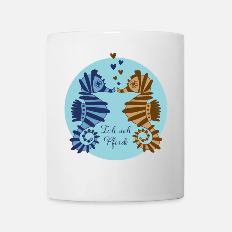Seepferdchen Liebespaar Illustration - Tasse - Weiß