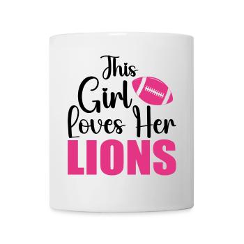 this girl loves her lions - Mug blanc - blanc - Devant