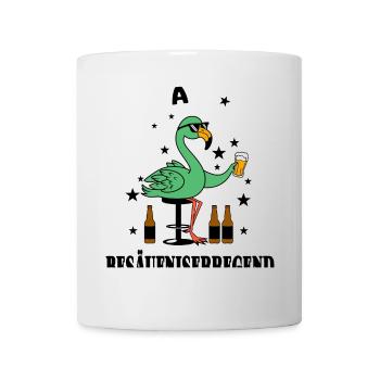 Drôle de flamant rose vert - Mug blanc - blanc - Devant