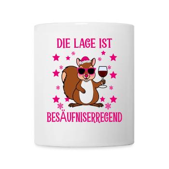 Lustiges Eichhörnchen - Tasse - Weiß - Vorne