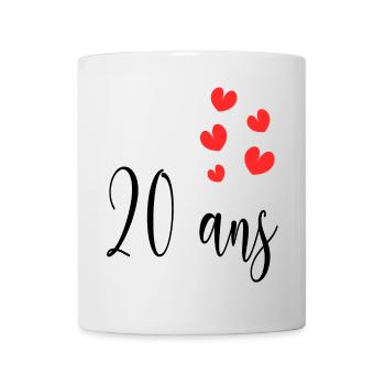 20. 20e ANNIVERSAIRE. ANNIVERSAIRE 20 ANS. 20 ANS. - Mug blanc - blanc - Devant