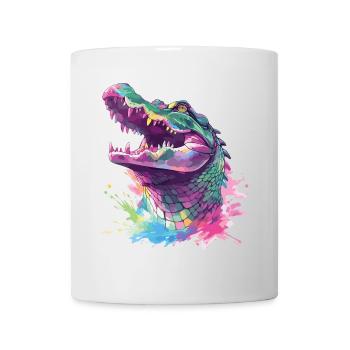 Alligator Krokodil Kaiman Reptil Raubtier Tier - Tasse - Weiß - Vorne