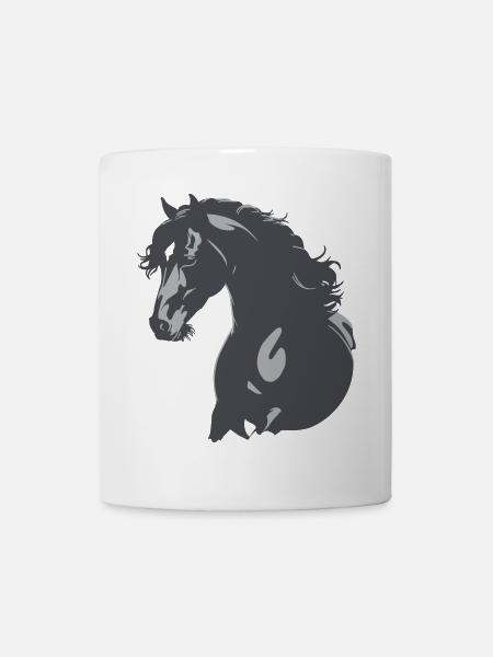 Rappe Pferd Silhouette - Tasse - Weiß