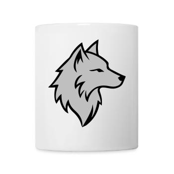 Wolf Logo Tier - Tasse - Weiß - Vorne