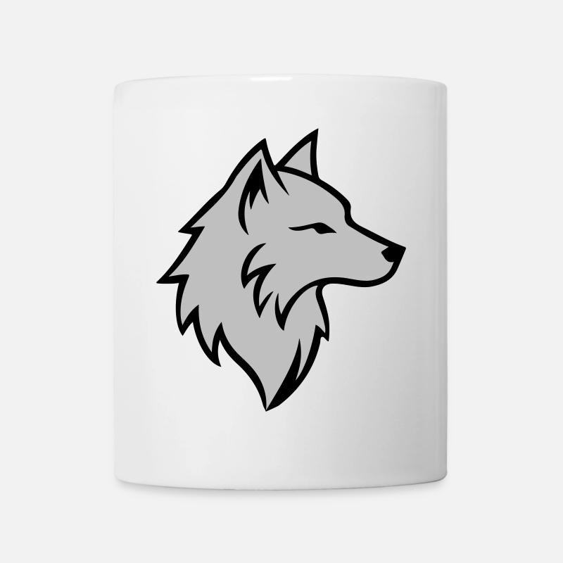 Logo Loup Animal - Mug blanc - blanc