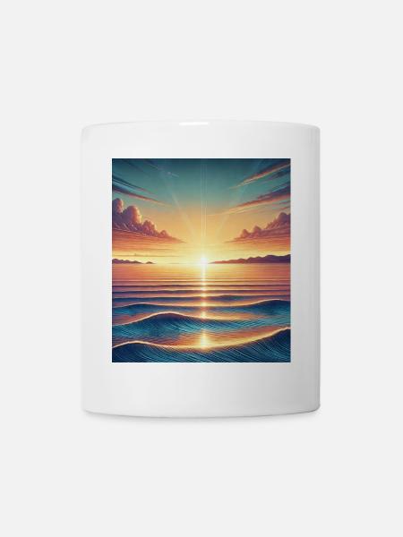 Magischer Sonnenaufgang am Horizont - Tasse - Weiß