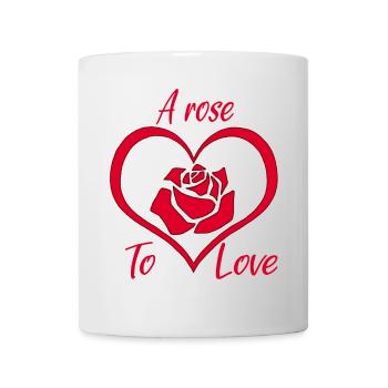 Eine Rose zum Verlieben - Tasse - Weiß - Vorne