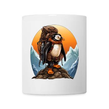 Pingouin Alpiniste / Pingouins de randonnée - Mug blanc - blanc - Devant