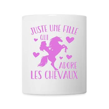 Juste Une Fille Qui Adore Les Chevaux Cadeau - Mug blanc - blanc - Devant