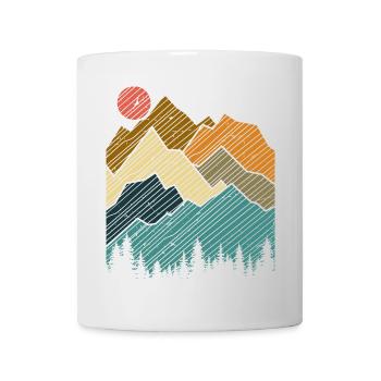 Mountain Sunset Silhouette - Mug - white - Front