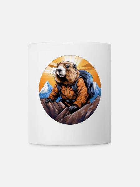 Marmotte Mountaineer / Randonnée Marmottes - Mug blanc - blanc