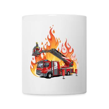 Feuerwehr und Flammen - Tasse - Weiß - Vorne