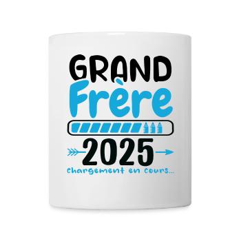 Grand Frère 2025 Cadeau Annonce Naissance 2025 - Mug blanc - blanc - Devant