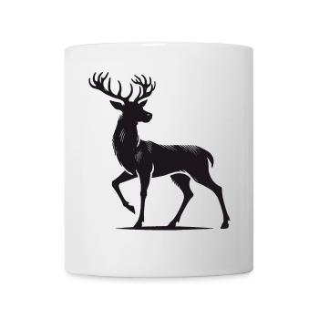 Erhabener Hirsch im Silhouetten-Stil - Tasse - Weiß - Vorne