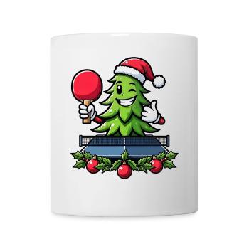 Table Tennis Christmas Tree Costume Christmas Tree - Mug - white - Front