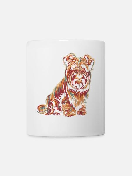 Buntes Terrier-Porträt - Tasse - Weiß