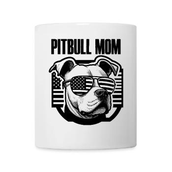 Pitbull Mom Patriotic Lustiges 4th of July - Tasse - Weiß - Vorne