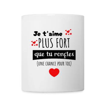Je t'aime plus fort Cadeau Saint Valentin - Mug blanc - blanc - Devant