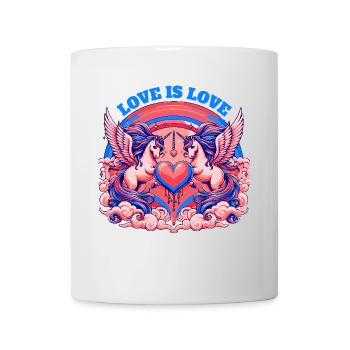 L’amour est l’amour Bleu - Mug blanc - blanc - Devant