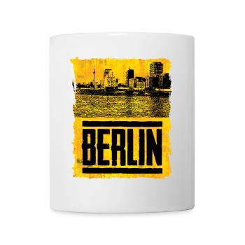 Berliner Skyline im Retro Style - Tasse - Weiß - Vorne