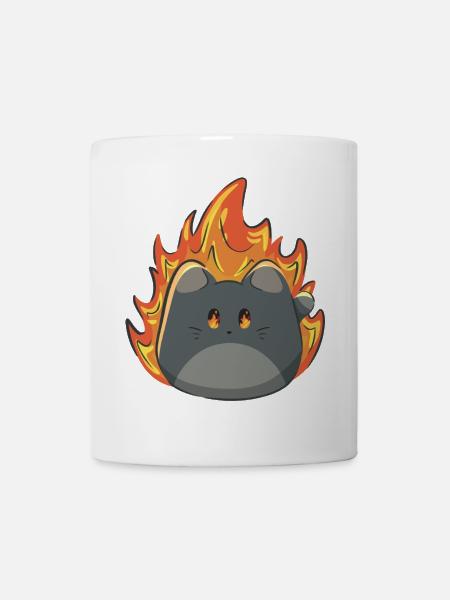 Chat mignon avec du feu - Mug blanc - blanc