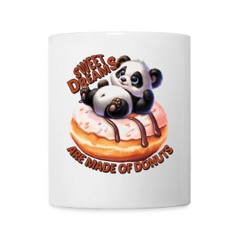 Niedlicher Panda auf Donut – Lustiges Shirt - Tasse - Weiß - Vorne